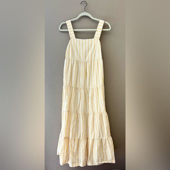 Madewell Striped Button Back Tiered Midi Dress - Picture 6 of 13